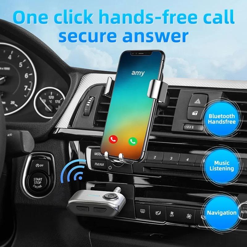 Автомобильный Bluetooth 5.3 приемник-адаптер 3,5 мм AUX разъемы для автомобильных динамиков A2DP беспроводной аудио музыкальный приемник адаптер поддержка TF карты автомобильная громкая связь