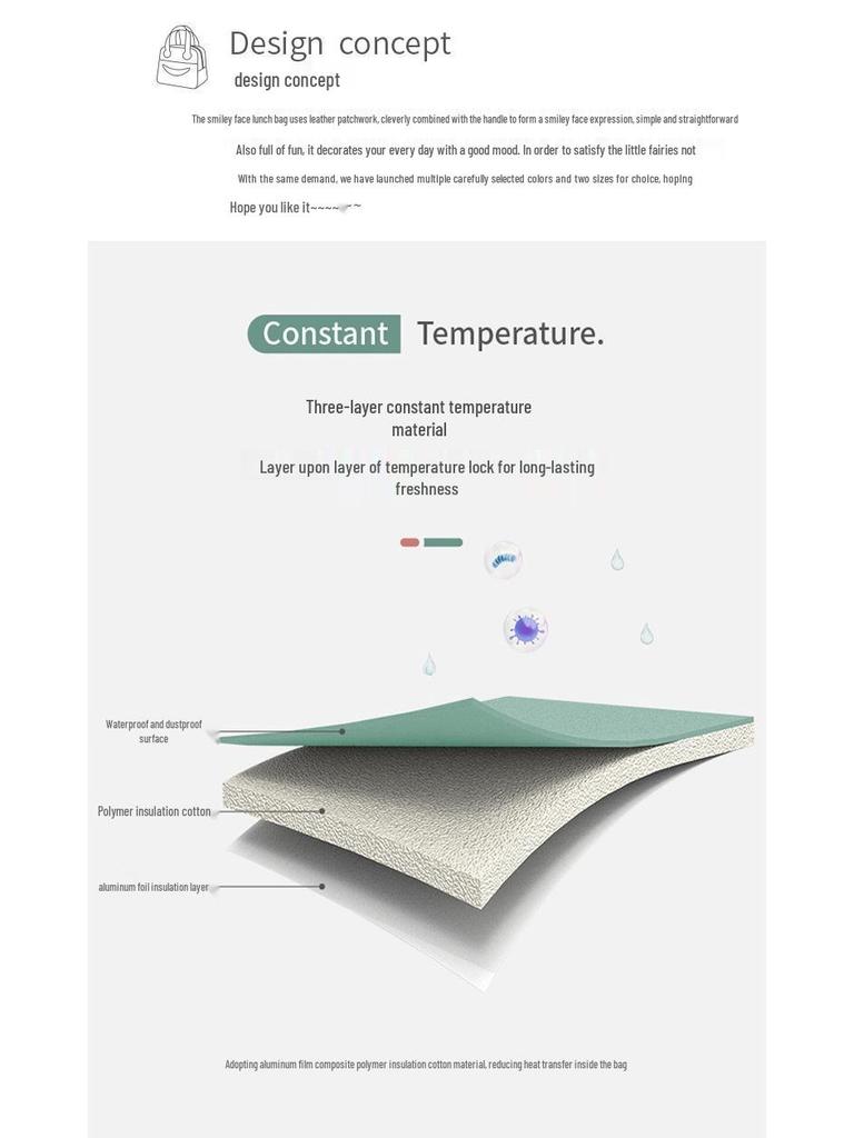 Прочная термоизолированная сумка для ланча: Милый, Простой, Утепленный Дизайн для Улицы и Поездок на Работу
