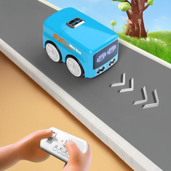 Игрушечный автобус с дистанционным управлением, следующий за жестами, с автоматическим обходом препятствий, сенсорный автомобиль, игрушка, небольшое транспортное средство для вождения, настольная игрушка с подсветкой выражения