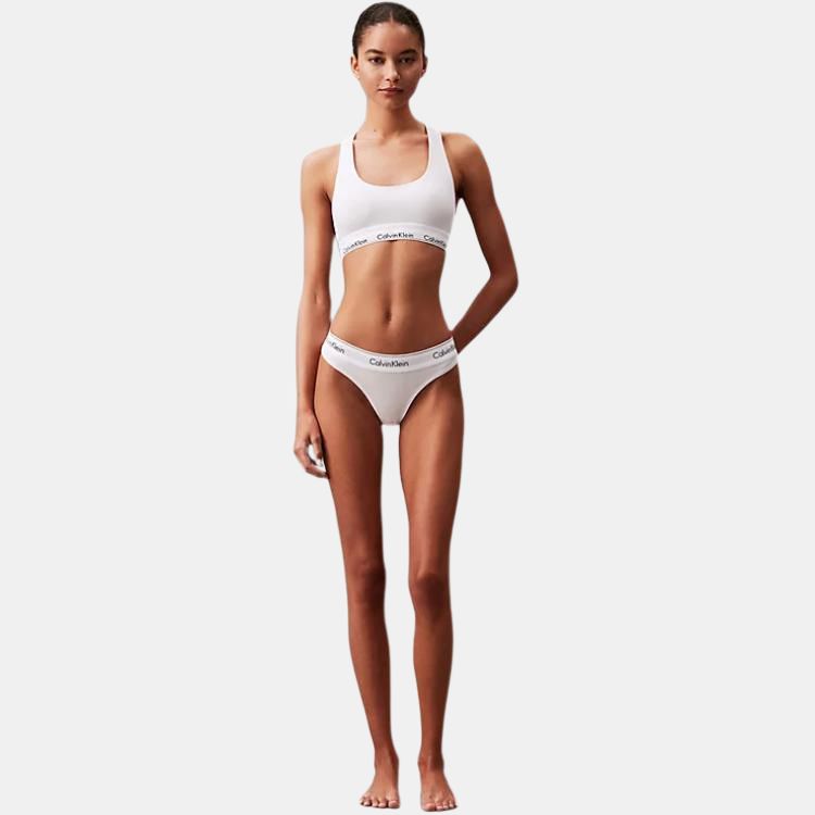 Calvin Klein Бюстгальтер-бюстгальтер с логотипом и жаккардовым узором, удобное женское нижнее белье, белое 0000F3785E-100