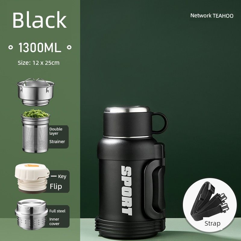 All-Steel Outdoor Travel Vehicle-Mounted Home Use 3-Liter Thermos Cup