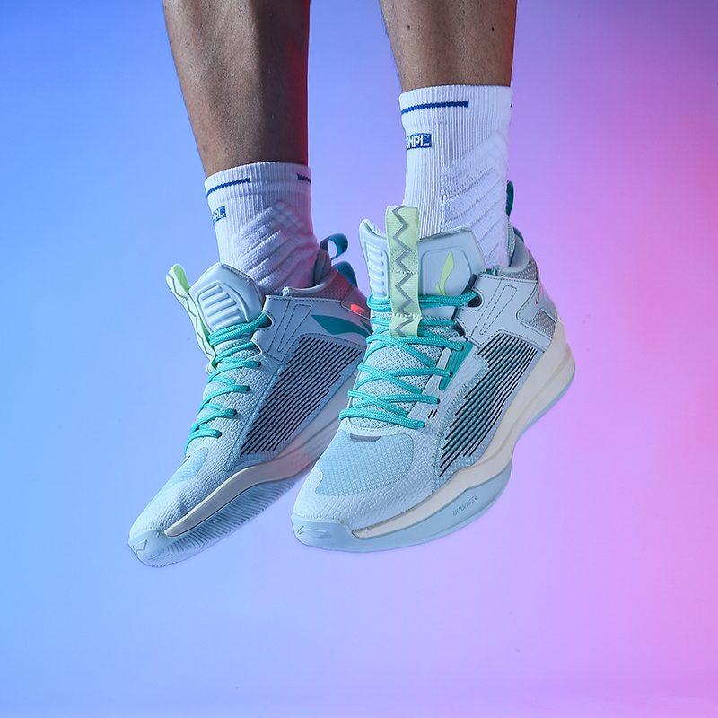 Li Ning Raid Амортизирующие Низкие Баскетбольные Кроссовки Мужские Серый Зеленый ABAR115-3