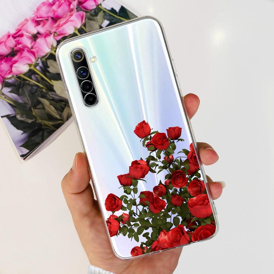 Чехол для OPPO Realme 6 Pro Модный Цветочный Прозрачный Мягкий Силиконовый Задний Чехол для Realme6 Realme 6 Pro 6S 6i 6Pro Realme6s Чехол для Телефона