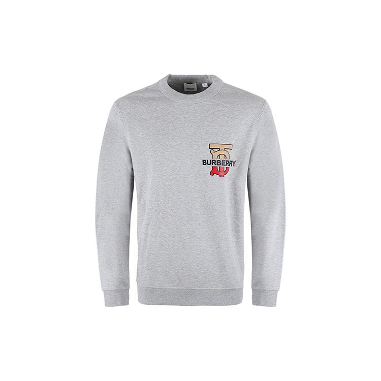 Burberry Sweatshirts Men's Gray Crew Neck Moderate Regular 80166761