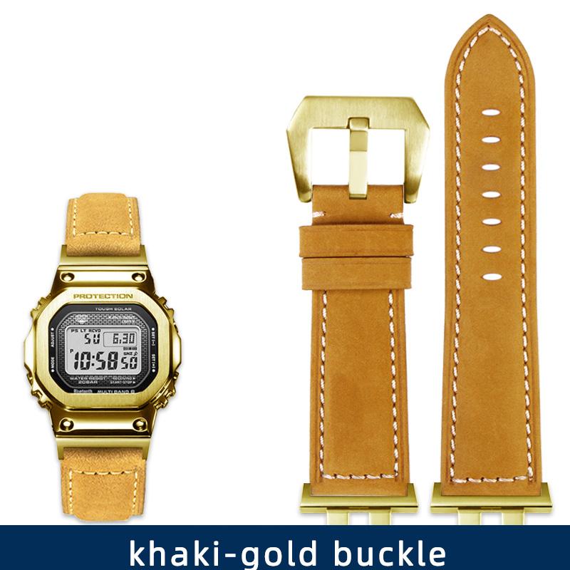 Классический ретро-ремешок из натуральной кожи CrazyHorse Skin для Casio G-SHOCK GMW-B5000 35th anniversary series Модифицированный стиль Мужские часы