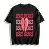 Винтажная футболка с принтом разбитого сердца 'Heart Breaker' Повседневная Хлопковая