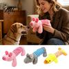Interactive Dog Toy Plush Animal Squeaky Pig Duck Elephant Chew Pet Hunting Instinct Cute Stuffed Teething for Dogs Puppies Biting Tug-of-War