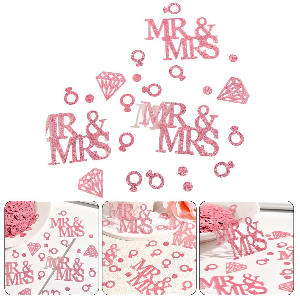 Блестящее конфетти Мистер и Миссис Обручальные кольца Блестки для свадебной церемонии, девичников, помолвки, украшения для вечеринки