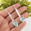 Украшения ручной работы из драгоценных камней Aqua Chalcedony, серьги из стерлингового серебра 925 пробы, уникальные дизайнерские украшения для женщин