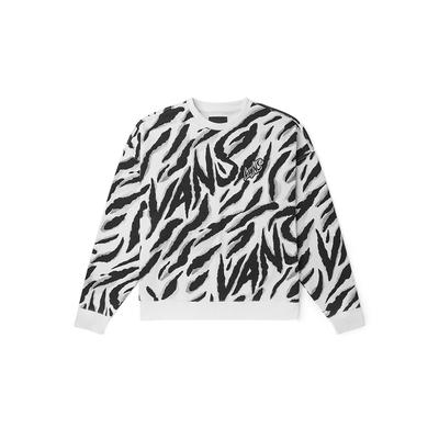Vans Толстовка с круглым вырезом с узором «Тигр» Топы унисекс Белый VN0002BPYM8