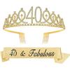 2pc/set Birthday Tiara Crown Sash Women Girls 18th 21Th 30Th 40Th 50Th 60Th 70Th 80Th Birthday Party Decoration Favor Gifts 5