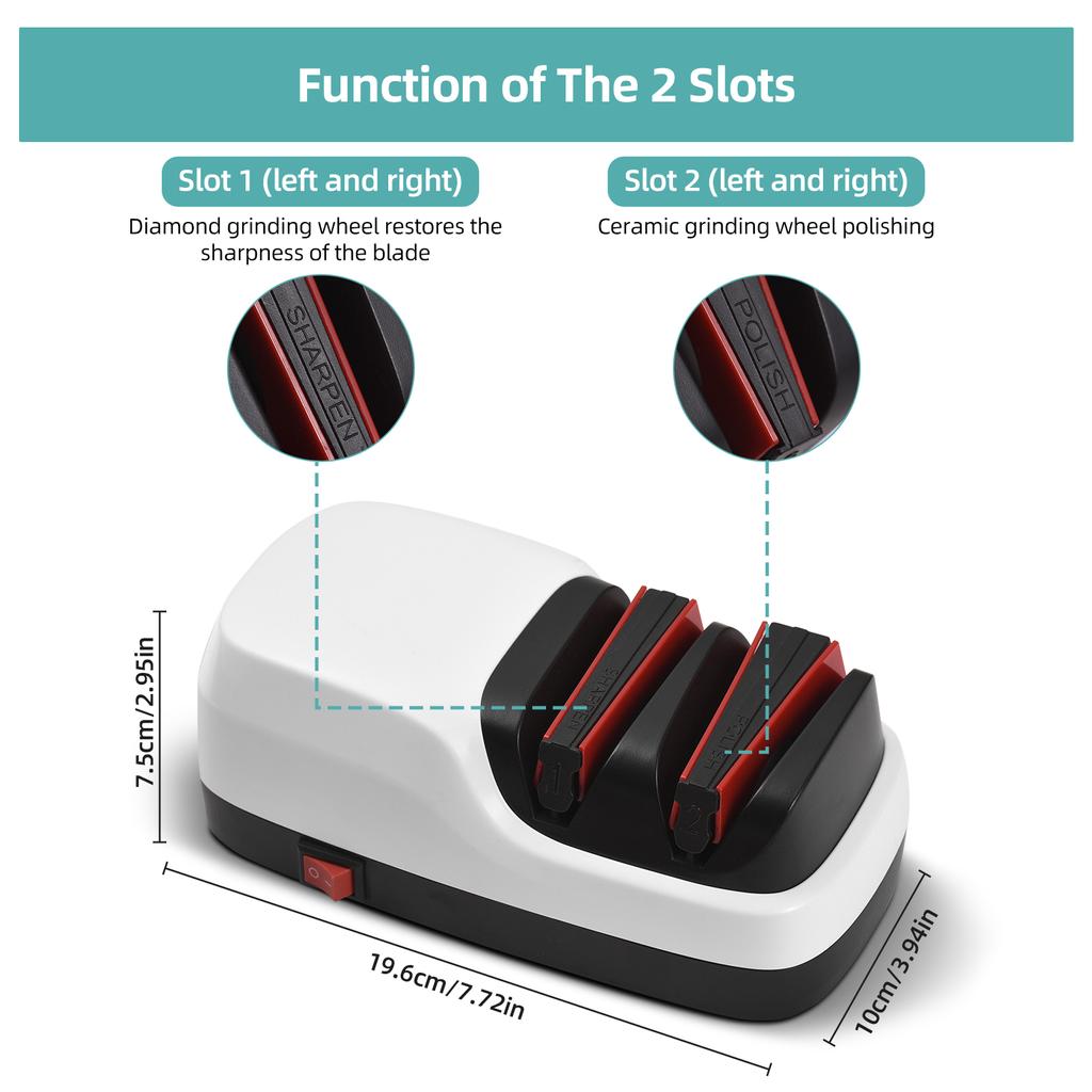 Электрическая точилка для ножей 2-ступенчатая система заточки ножей для быстрой заточки и полировки ножей