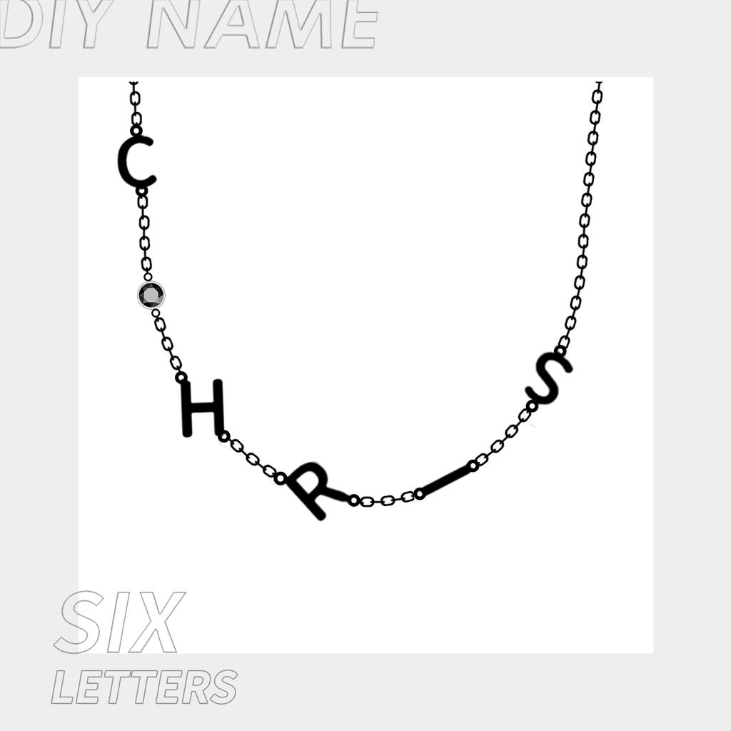 EMANCO DIY Birthstone Name Customized Necklace 26 Letter Side Pendant Necklace for Women Birthday Gift