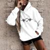 Women Fashion Casual Fun Print Hooded Sweatshirt Loose Sports Tops Pullover