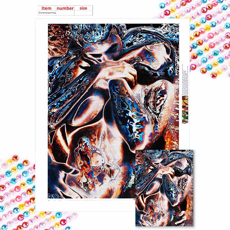 Новое поступление 5D DIY Полная круглая алмазная живопись "Искусство пары" Вышивка крестом Домашний декор Подарок
