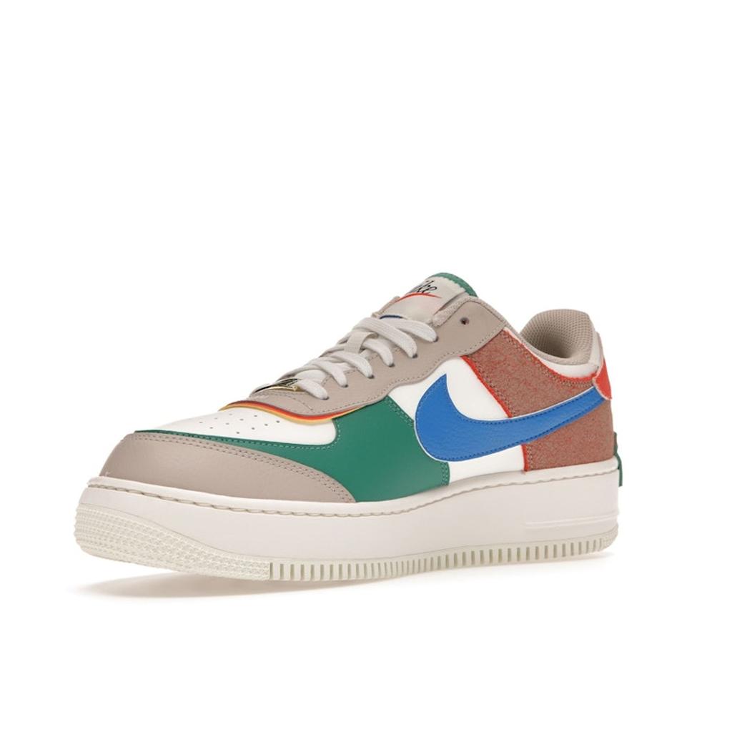 Nike Air Force 1 Shadow Sail Signal Blue Green Women Sneakers White Green-Noise Cream CI0919-109