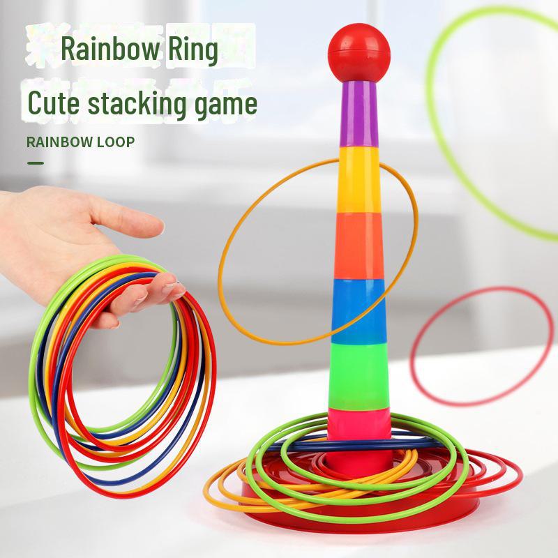 Kids' Ring Toss Game: Interactive Indoor & Outdoor Education Toy for Family Fun and Kindergarten Competitions