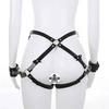 Best Selling and America Couple Sex Toys Leather Double Sided Personal Binding Hollow Out With Handcuffs Wearing