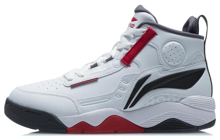 Li Ning Баскетбольные кроссовки мужские высокие белые/черные/красные AGBR081-1