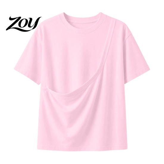 Loose Fit T-shirt Women Pet Pouch T-Shirt, Dog Cat Carrier Short Sleeve Shirt for Breathable Tee Summer, Casual Crew Neck Top with Large Pocket