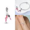 925 Silver Magic Hat Bicycle Love Heart Wine Bottle Beads Charms Fit Bracelet Jewelry Women Making Diy Gift Necklace
