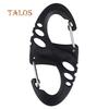 Talos 5 шт. практичный уличный S-образный пружинный крючок-карабин для кемпинга и пешего туризма, брелок с крючком-крючком