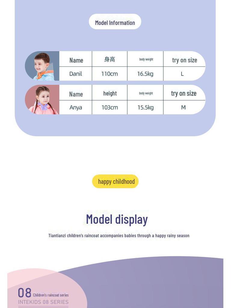 2025 Новый водонепроницаемый плащ для девочек на всю длину тела для начальной школы, надевается поверх рюкзака