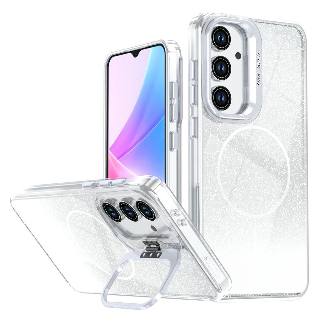 For Samsung Galaxy S25 FE Magnetic Case Gradient Glitter Shockproof TPU PC Phone Cover