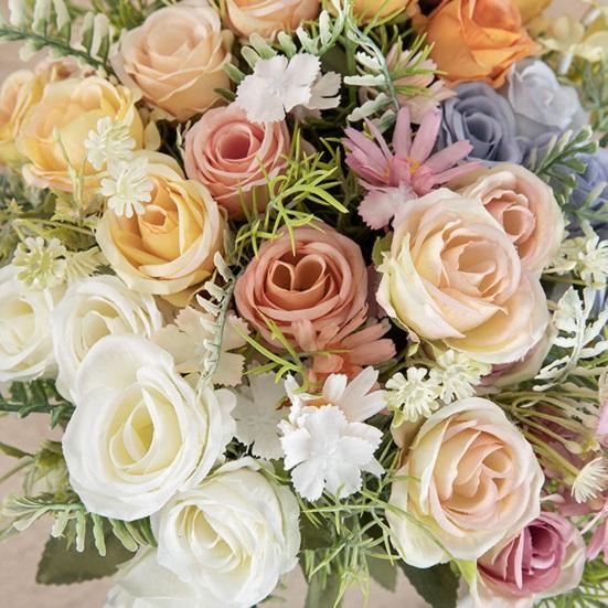 Красивый Искусственный Букет Многослойными Лепестками Красочные Декоративные