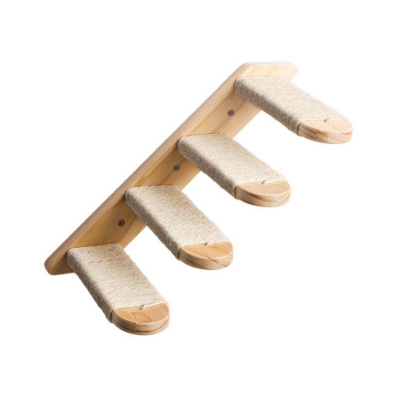 DIY Cat Hammock Wall Mounted Scratching Post Ladder House Space Capsule Toy Climbing Frame Canvas Bed