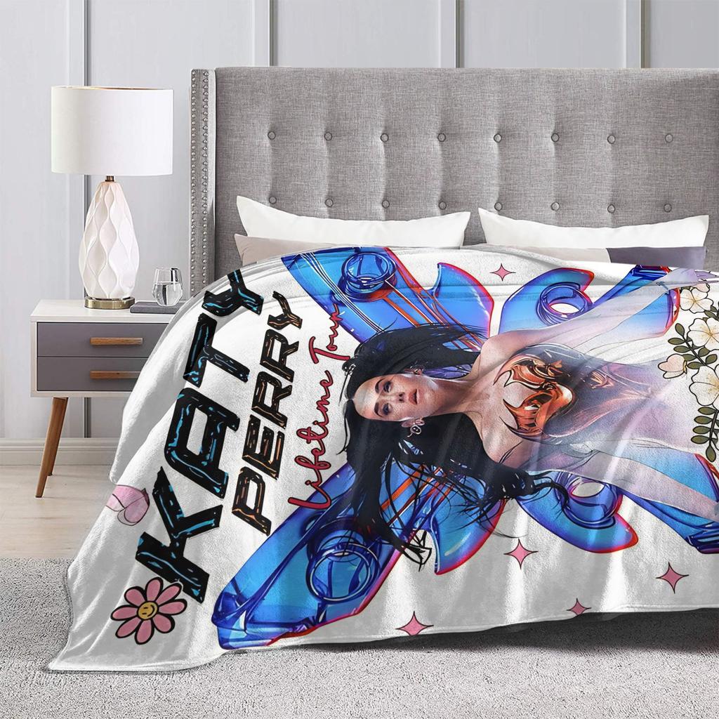 Perry Tour 2025 Katy Butterfly Blanket Super Warm Street Trend Plush Throw Blanket For Outdoor Flannel Bedspread Bed Cover