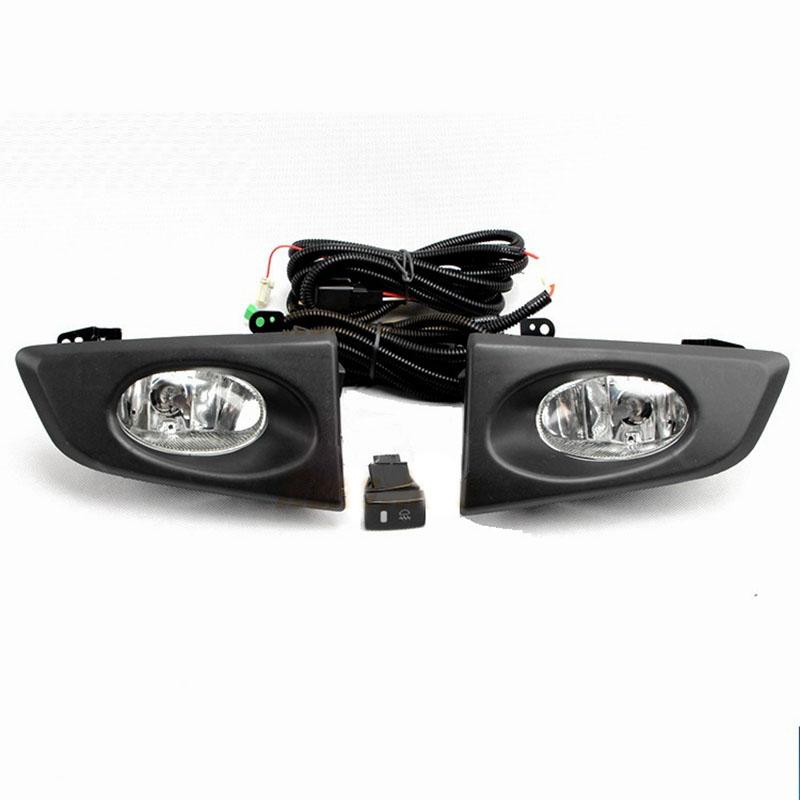 For Honda Jazz Fit GE6 GE8 2009-2011 Car Front Bumper Fog Light Wires Harness Switch Halogen Foglight Foglamp Cover Frame