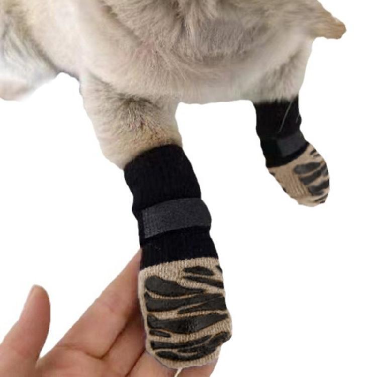 2 пары носков для собак, чехлы для лап, зимняя обувь для питомцев, нескользящая подошва, уличные ботинки