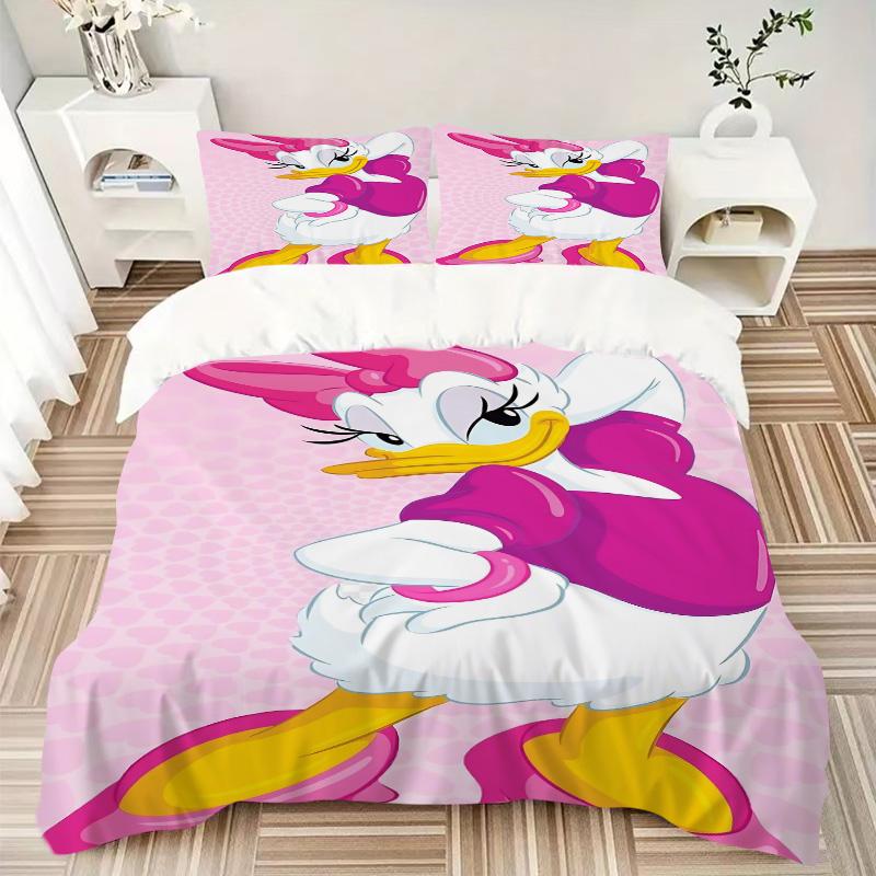 Daisy Duck Pink Outfit Print 3Pcs Bedding Setduvet Cover With 2 Bedropillowcase Home Birthday Gift