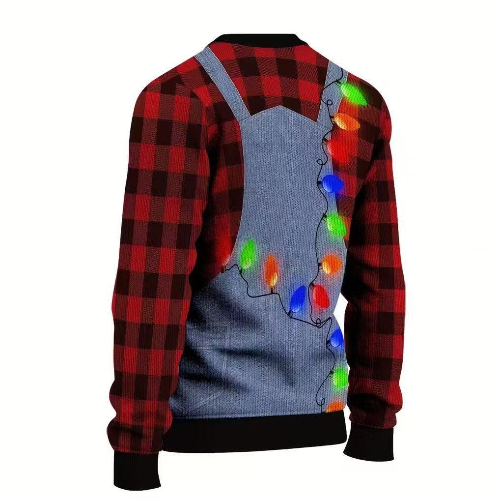 Рождественские костюмы Унисекс Повседневная модная свободная футболка на подтяжках