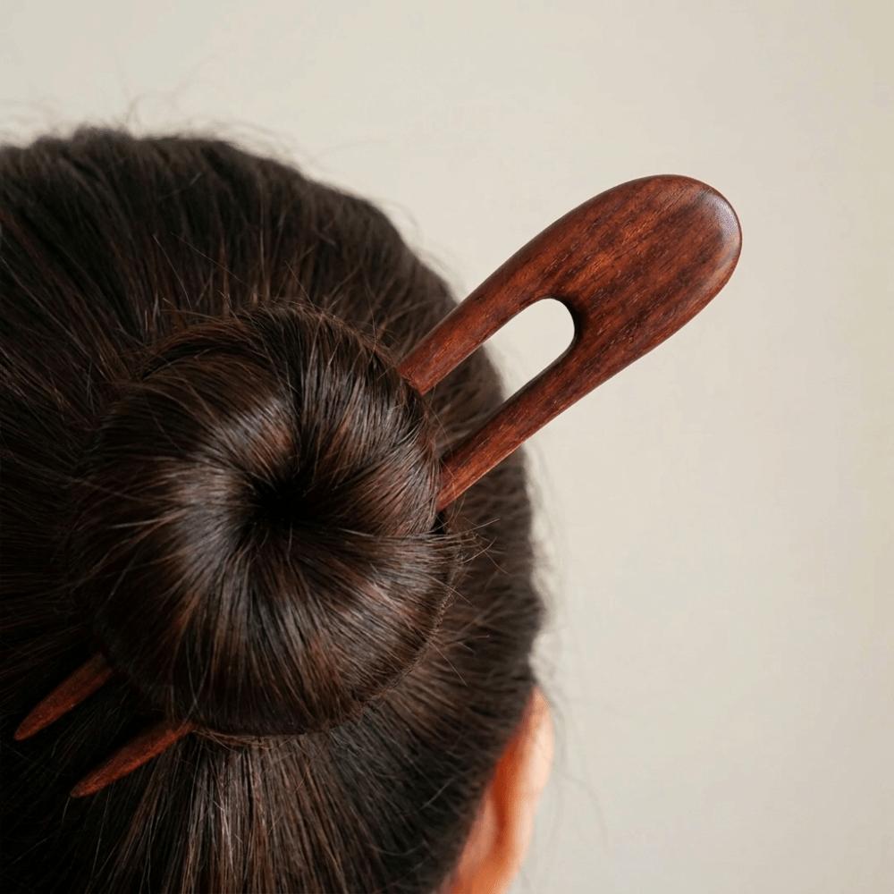 U Shaped Wooden Hair Sticks Handmade Ponytail Hair Bun Maker Delicate Hair Forks Hair Accessories