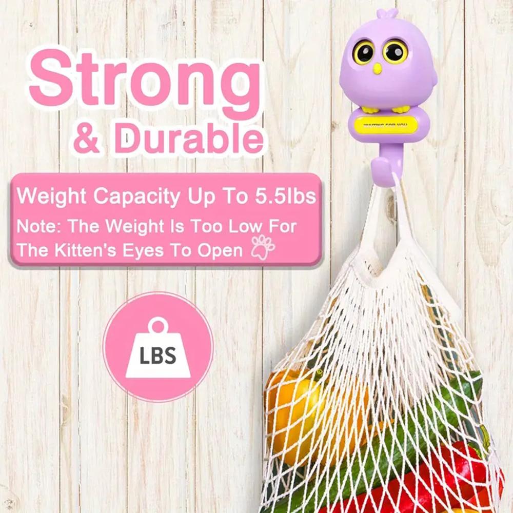 1 шт. Креативные крючки в виде совы, настенные милые крючки для дверей в виде животных без дырокола, вешалки для хранения вещей для шляп, шарфов, ключей, украшений для дома