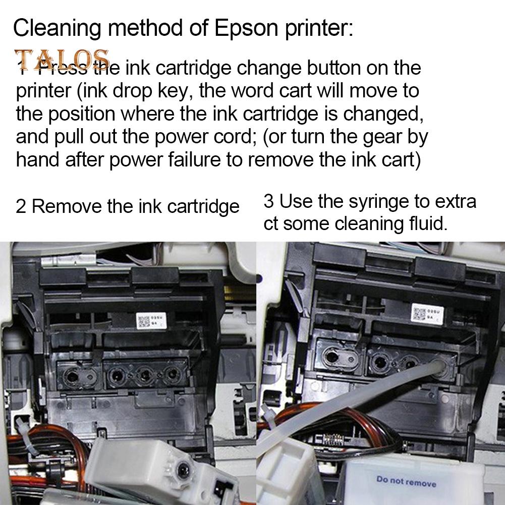 Talos 100ml Cleaning Fluid Dye Cleaner for Epson for Canon for Brother Inkjet Printer