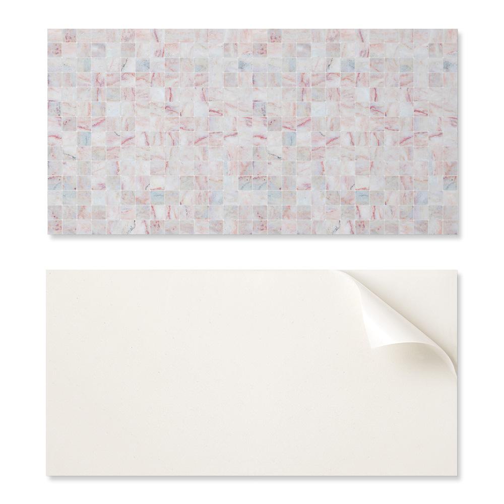 Panel Winylowy Z Dekorem Do Kuchni Lub Łazienki 100X50 Cm Wzór Mozaikowy Z Kwadratów