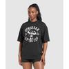 Lifting Girl Graphic Oversized Tee Black B4b3h Bb2j