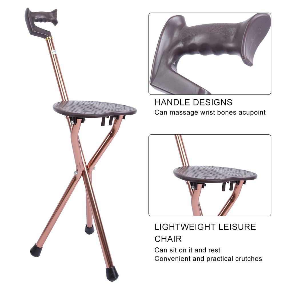 Трехногий Пожилой Не?Складной стул-трость, выдвижной стул-трость для ходьбы для улицы