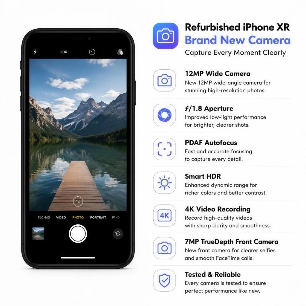 Восстановленный Apple iPhone Xr 6,1'' 3 ГБ ОЗУ 64 ГБ ПЗУ Черный 4G LTE Разблокированный смартфон с одной SIM-картой