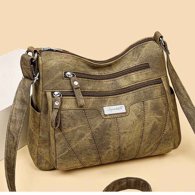 Сумка через плечо большой емкости из мягкой кожи для женщин. 2024. Новая модная и модная женская сумка среднего и пожилого возраста, сумка через плечо для матери.