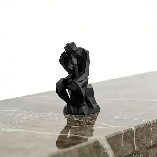 Украшения 'Мыслитель' 3D-печать Скандинавский стиль Статуэтка Компактная Современное искусство Фигурка Острые грани Настольная Книжная полка Скульптура