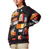 Мужская толстовка с круглым вырезом Li Ning Wade Series Pattern Print Spliced Loose Round Neck, черная AWDRA83-1