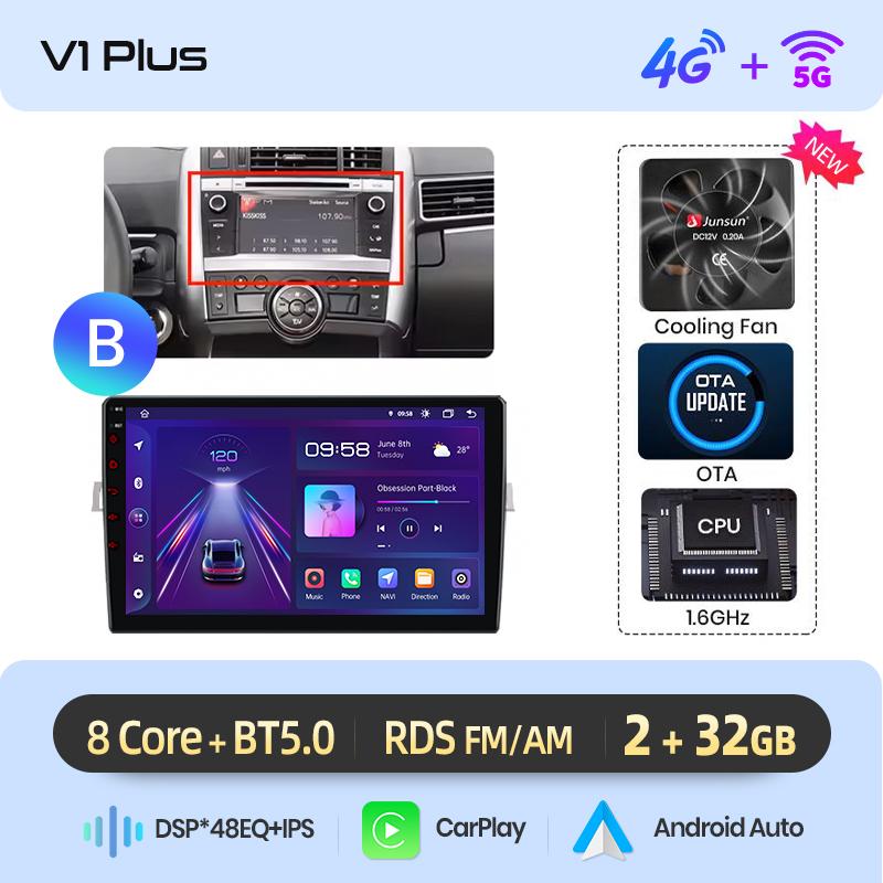 Junsun CarPlay Android Auto Car Radio for Toyota Verso R20 2009 2011 - 2018 GPS smart Multimedia Car Radio