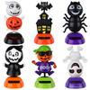 6 шт. Хэллоуинские танцующие игрушки на солнечной батарее Хэллоуинские танцующие фигурки Череп Тыква Зомби Ведьма Летучая мышь Украшения Украшение на приборную панель автомобиля