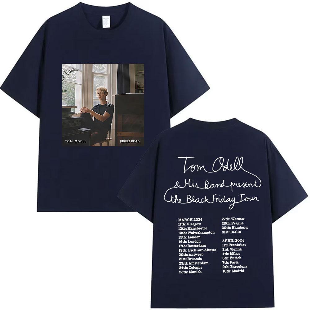 Tom Odell Tour Album 2025 Tshirt Pattern High End Mens and Womens Retro Pure Cotton Tshirt