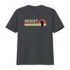Retro Resist T Shirt Vintage Sunset Design With Fist Symbol Trendy Streetwear For Protest And Style Vintage Stretched