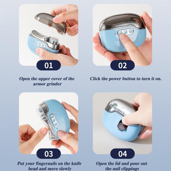 Электрическая пилка для ногтей 2-в-1 автоматическая детская взрослая для пожилых людей машинка для стрижки ногтей со светодиодной подсветкой для младенцев